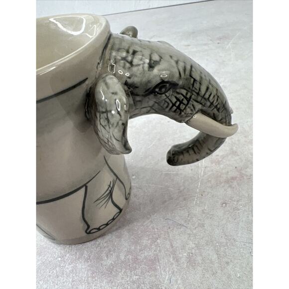 Ermo Elephant Collectors Mug 3D Ceramic Coffee Cup Ermo Zoo Hand Painted - Picture 7 of 10